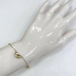 Tiffany & Co. 3 Bean Charm Bracelet 6.3" 18k Yellow Gold Peretti Auth #0223
